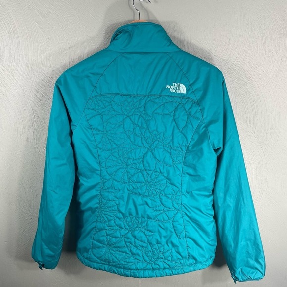 The North Face Puffer Jacket Women's Small Teal Quilted Embroidered - Picture 9 of 10